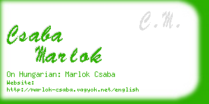 csaba marlok business card